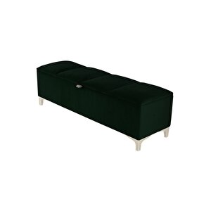 Vetra V2 Sandıklı Puf -  Yeşil Dilimli Model Sandıklı Bench Puf - Sandıklı Yatak Ucu Bankı Yeşil