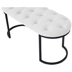 Elisse Puf Metal Ayaklı Kapitoneli Model Oval Bench