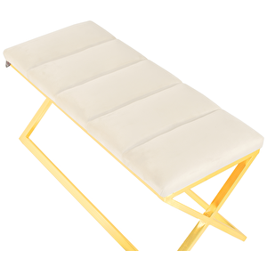 Varcera Gold Sliced Bench Çapraz Metal Ayaklı Dilimli Model Puf