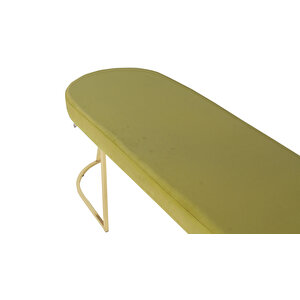 Viego Gold Smooth Bench Lüks Metal Gold Ayak, Chester Model Yatak Ucu Puf