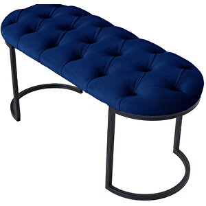 Elisse Puf Metal Ayaklı Kapitoneli Model Oval Bench