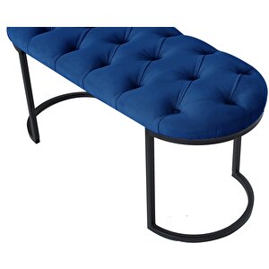 Elisse Puf Metal Ayaklı Kapitoneli Model Oval Bench
