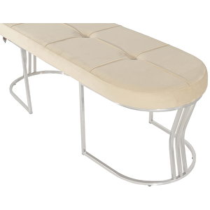 Viego Silver Exclusive Bench Lüks Metal Gümüş Ayak, Chester Model Yatak Ucu Puf