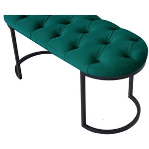 Elisse Puf Metal Ayaklı Kapitoneli Model Oval Bench