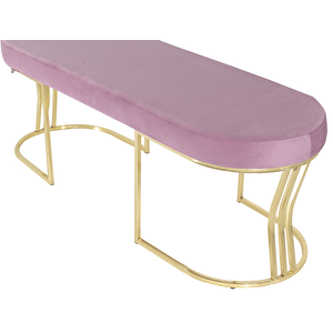 Viego Gold Smooth Bench Lüks Metal Gold Ayak, Chester Model Yatak Ucu Puf