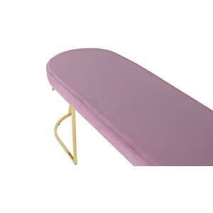 Viego Gold Smooth Bench Lüks Metal Gold Ayak, Chester Model Yatak Ucu Puf