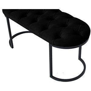 Elisse Puf Metal Ayaklı Kapitoneli Model Oval Bench