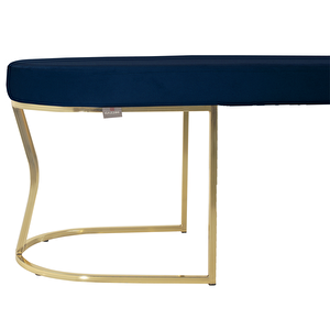 Viego Gold Smooth Bench Lüks Metal Gold Ayak, Chester Model Yatak Ucu Puf