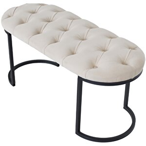 Elisse Puf Metal Ayaklı Kapitoneli Model Oval Bench