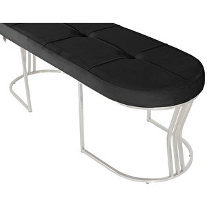 Viego Silver Exclusive Bench Lüks Metal Gümüş Ayak, Chester Model Yatak Ucu Puf