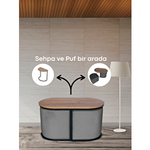 Evo Fonksiyonel Sehpalı Puf Antrasit