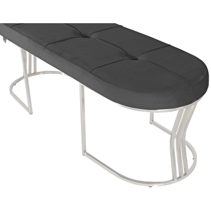 Viego Silver Exclusive Bench Lüks Metal Gümüş Ayak, Chester Model Yatak Ucu Puf