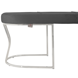 Viego Silver Exclusive Bench Lüks Metal Gümüş Ayak, Chester Model Yatak Ucu Puf