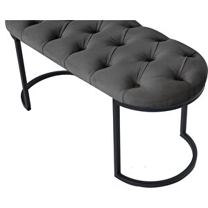 Elisse Puf Metal Ayaklı Kapitoneli Model Oval Bench