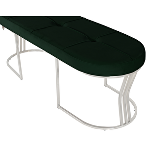 Viego Silver Exclusive Bench Lüks Metal Gümüş Ayak, Chester Model Yatak Ucu Puf