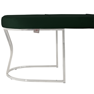 Viego Silver Exclusive Bench Lüks Metal Gümüş Ayak, Chester Model Yatak Ucu Puf