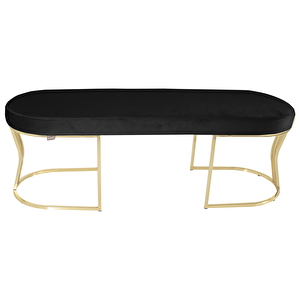 Viego Gold Smooth Bench Lüks Metal Gold Ayak, Chester Model Yatak Ucu Puf Antrasit