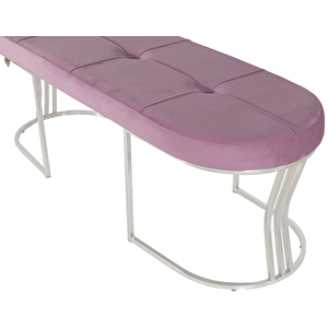 Viego Silver Exclusive Bench Lüks Metal Gümüş Ayak, Chester Model Yatak Ucu Puf