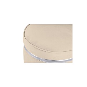 Zerafet Silver Kaplama Luxery Puf, Pofuduk Puf, Makyaj Koltuğu