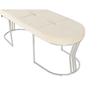 Viego Silver Exclusive Bench Lüks Metal Gümüş Ayak, Chester Model Yatak Ucu Puf