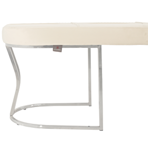 Viego Silver Exclusive Bench Lüks Metal Gümüş Ayak, Chester Model Yatak Ucu Puf