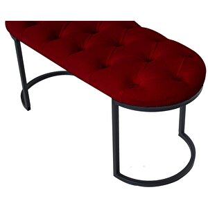 Elisse Puf Metal Ayaklı Kapitoneli Model Oval Bench