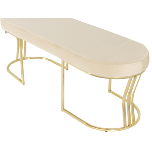 Viego Gold Smooth Bench Lüks Metal Gold Ayak, Chester Model Yatak Ucu Puf