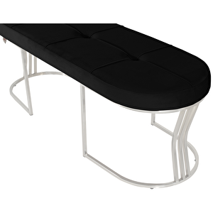 Viego Silver Exclusive Bench Lüks Metal Gümüş Ayak, Chester Model Yatak Ucu Puf