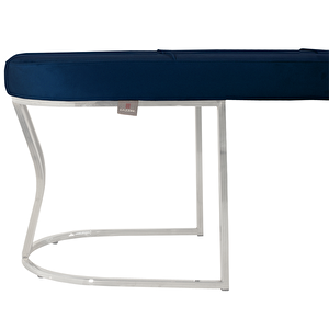 Viego Silver Exclusive Bench Lüks Metal Gümüş Ayak, Chester Model Yatak Ucu Puf