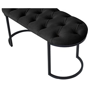 Elisse Puf Metal Ayaklı Kapitoneli Model Oval Bench