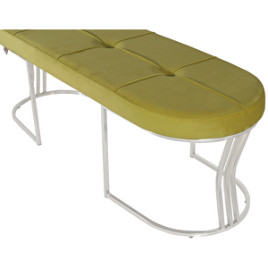 Viego Silver Exclusive Bench Lüks Metal Gümüş Ayak, Chester Model Yatak Ucu Puf