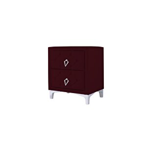 Ruby 2 Çekmeceli Komodin-silver Model Kapitoneli Yatak Odası İkili Komodin&şifonyer Modelleri