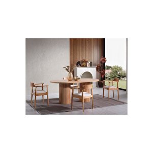 Beyaz İskandinav Natural Ahşap Bohem Sandalye