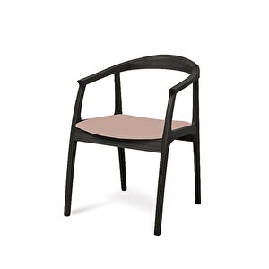 Helsinki Krem C Model Bohem Siyah Ahşap Sandalye