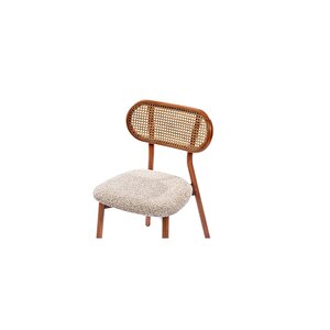Orpheus Krem Teddy Hazeranlı Ceviz Ahşap Sandalye