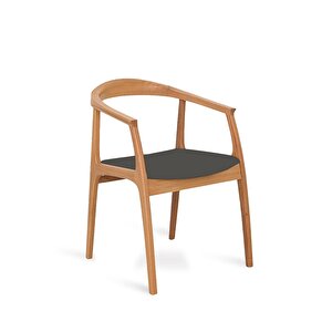 Helsinki Antrasit C Model Bohem Natural Ahşap Sandalye