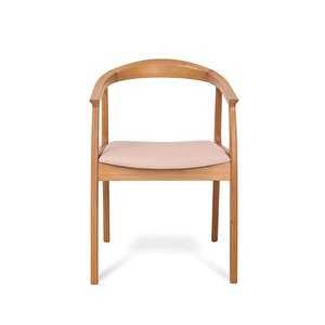 Helsinki Krem C Model Bohem Natural Ahşap Sandalye