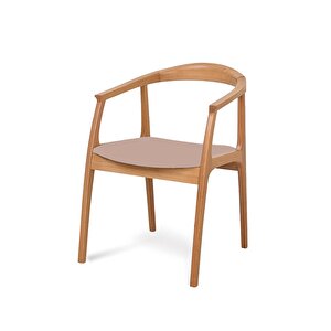 Helsinki Krem C Model Bohem Natural Ahşap Sandalye