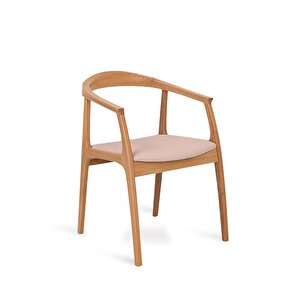 Helsinki Krem C Model Bohem Natural Ahşap Sandalye