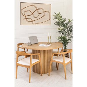 Helsinki Beyaz C Model Bohem Natural Ahşap Sandalye