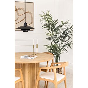 Helsinki Beyaz C Model Bohem Natural Ahşap Sandalye