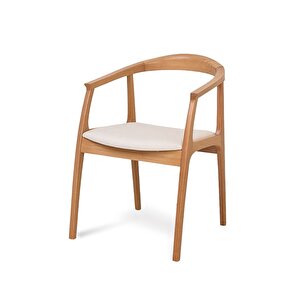 Helsinki Beyaz C Model Bohem Natural Ahşap Sandalye