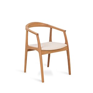 Helsinki Beyaz C Model Bohem Natural Ahşap Sandalye