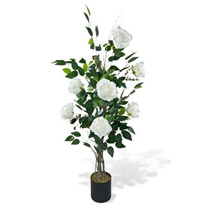 Yapay Ağaç Beyaz Gül Ağacı 90cm Doğal Salex Dallı