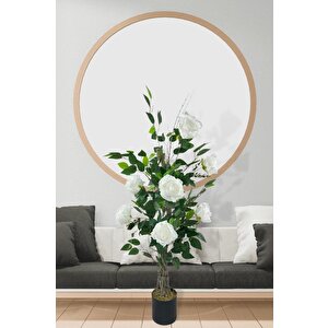 Yapay Ağaç Beyaz Gül Ağacı 90cm Doğal Salex Dallı