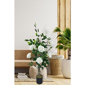 Yapay Ağaç Beyaz Gül Ağacı 90cm Doğal Salex Dallı