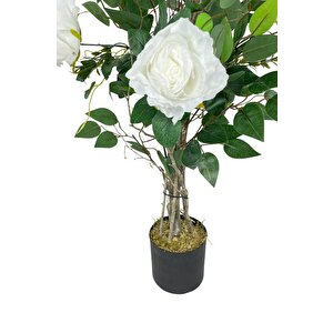 Yapay Ağaç Beyaz Gül Ağacı 90cm Doğal Salex Dallı