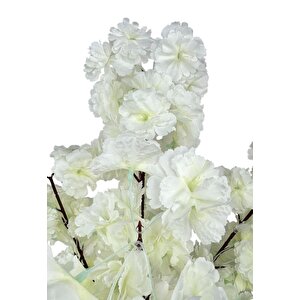 Yapay Ağaç Bahardalı Ağacı Beyaz Japon Kiraz Çiçeği Sakura Çiçeği 80cm Beyaz Plastik Saksılı