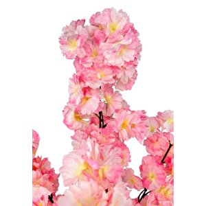 Yapay Ağaç Bahardalı Ağacı Pembe Japon Kiraz Çiçeği Sakura Çiçeği 70cm Beyaz Plastik Saksılı