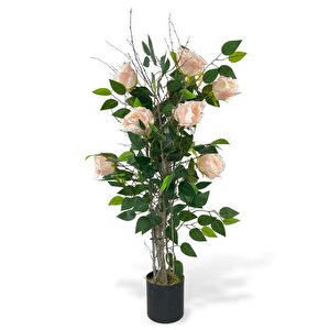 Yapay Ağaç Pembe Gül Ağacı 90cm Doğal Salex Dallı